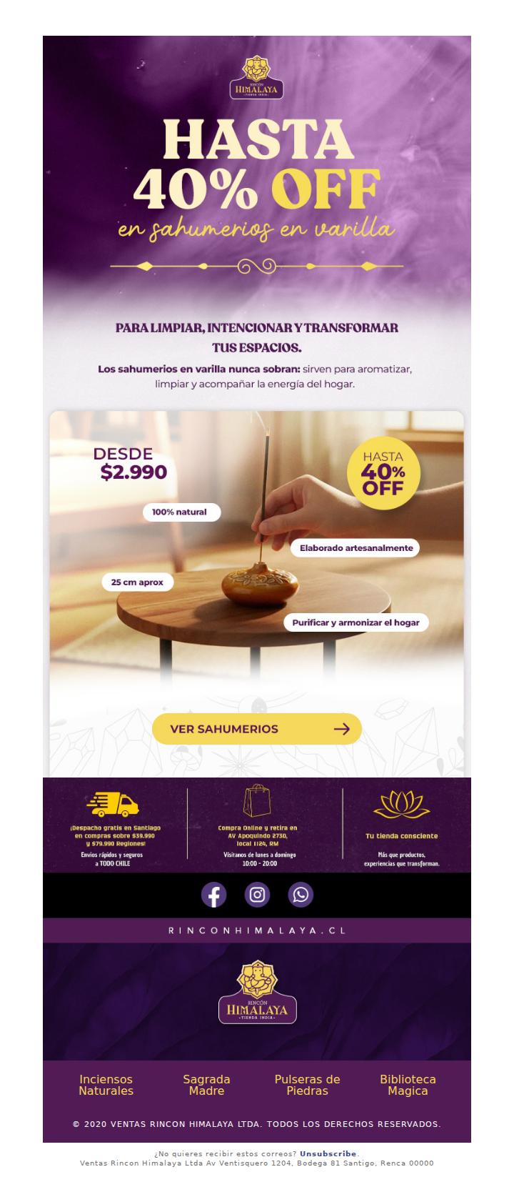 🔥 Sahumerios en varilla con hasta 40% OFF