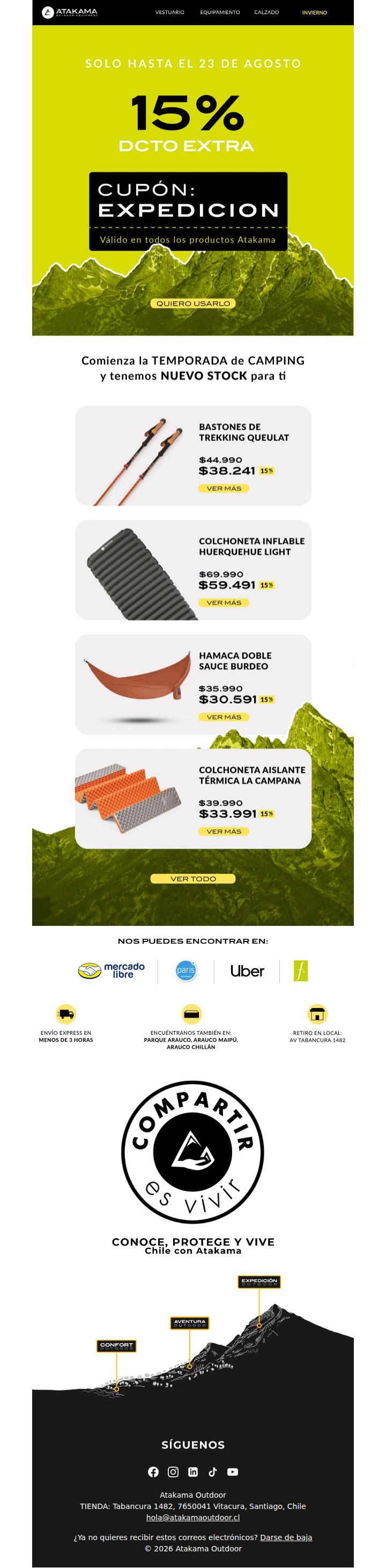 🏕️ Nuevo Stock para tu próxima aventura