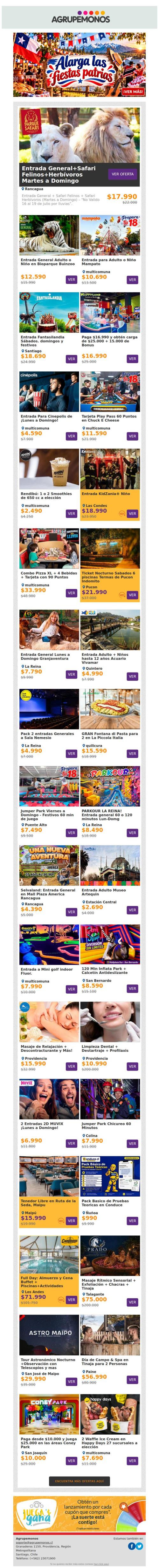 ¡Alarga las Fiestas Patrias y la Diversión!⚡ ➨ Safari / Buin Zoo / Cinépolis