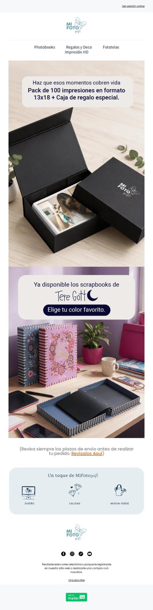 📸¡Llegaron a mifoto.cl! Scrapbooks Tere Gott y pack de 100 impresiones + caja