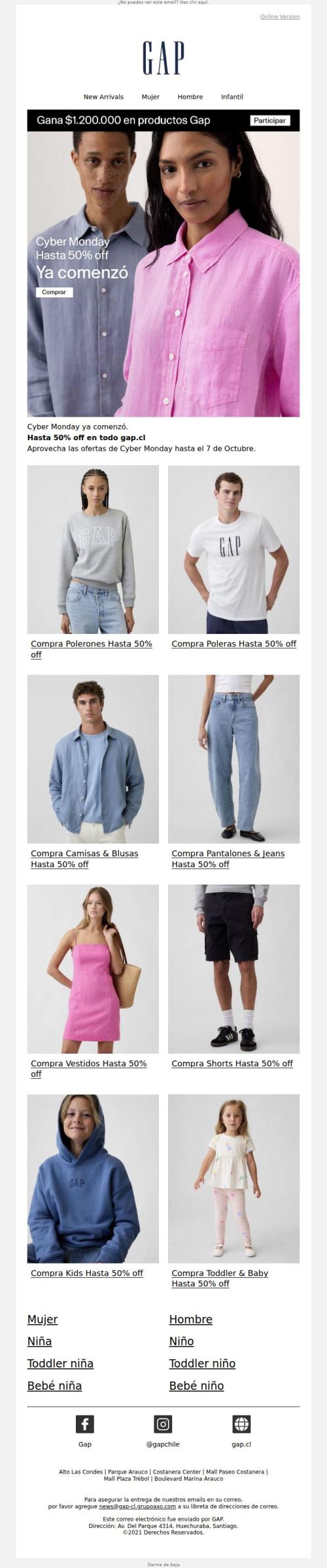 🚀 ¡Comenzó Cyber! Hasta 50% OFF