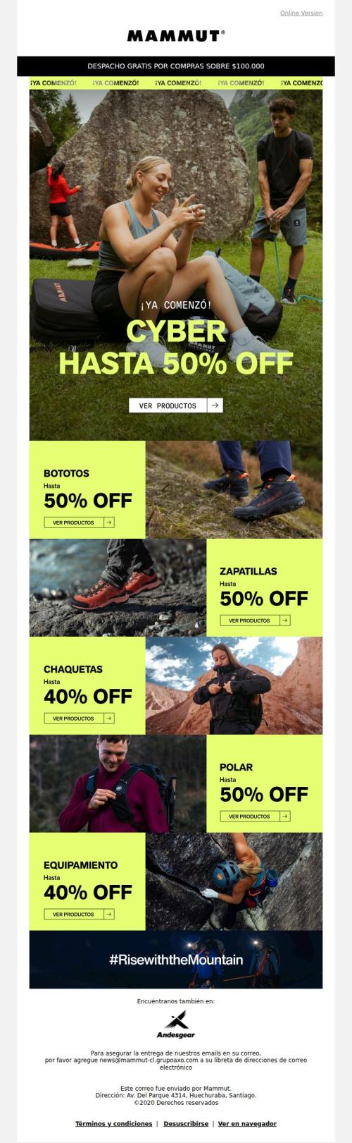 Comenzó el Cyber Mammut: hasta 50% OFF 🔥
