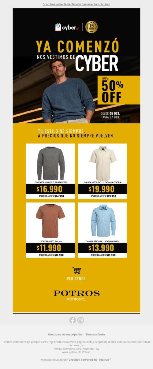 ¡Comenzó el Cyber Potros! ⚡️ Hasta 50% OFF