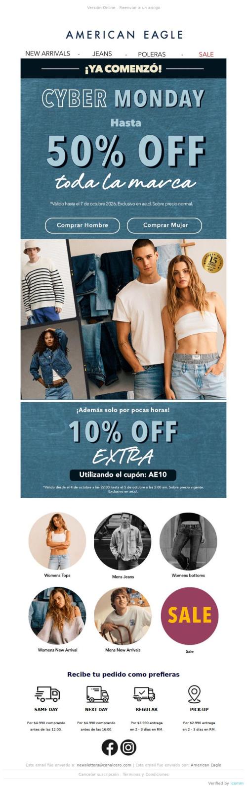 🚨 ¡COMENZÓ EL CYBER! Hasta 50% OFF + 10% EXTRA en toda la marca  