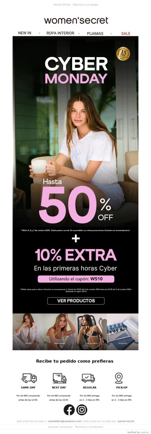 🔒 Cyber activado: hasta 50% OFF  + 10% EXTRA en todo el sitio 