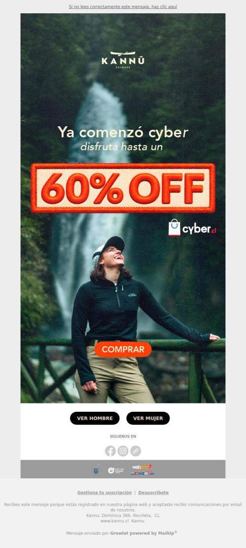 Cyber Kannú hasta 60% OFF 🏔 ¡Ya comenzó!
