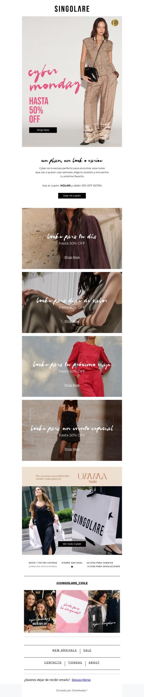 CYBER IS ON +15% OFF extra para ti