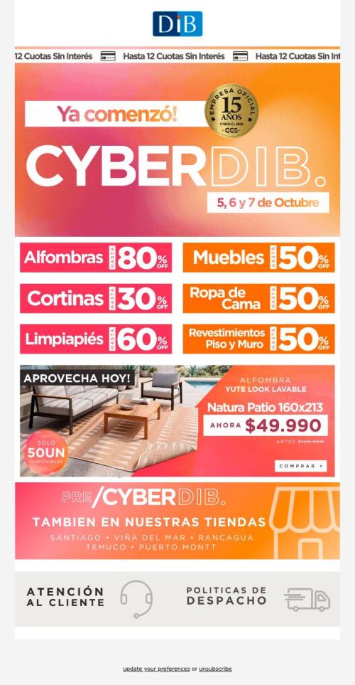 🚨 ¡ARRANCÓ! CyberDIB Oficial: lo mejor se agota en las primeras horas