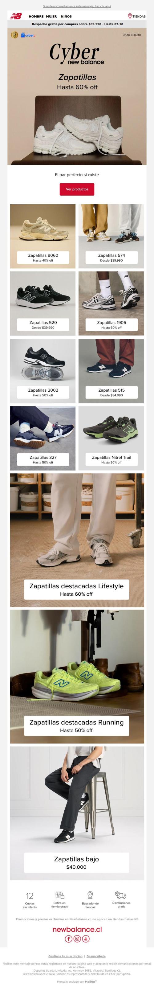 🚨Zapatillas en CYBER: Hasta 60% Dcto!