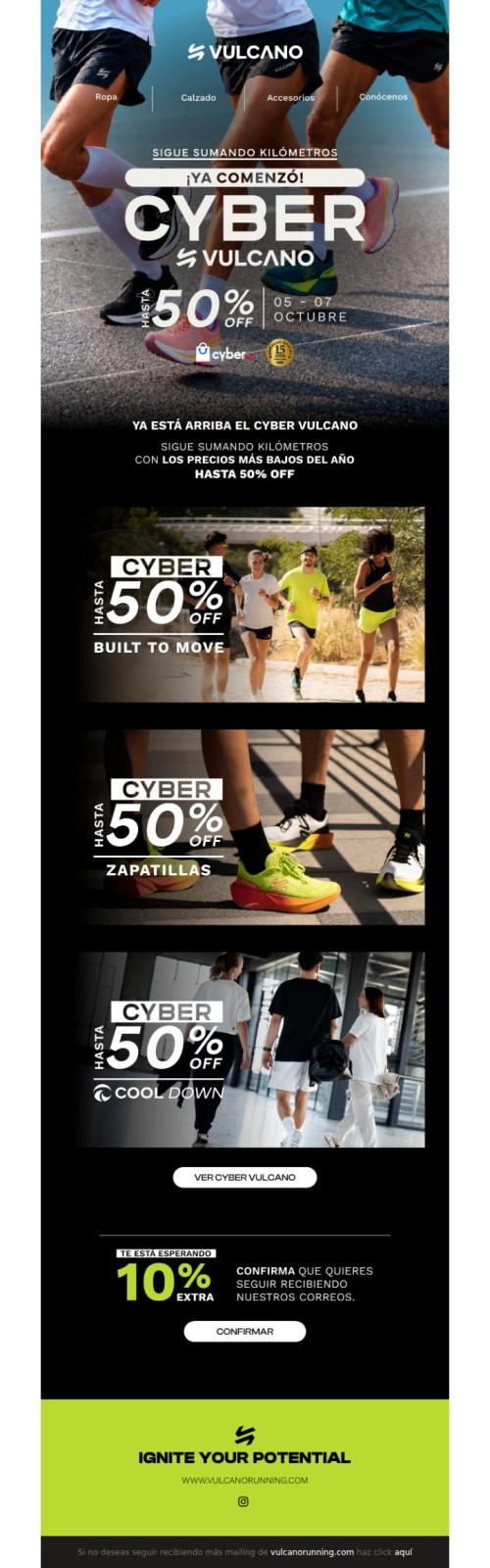 Ya comenzó el Cyber Vulcano hasta 50% off