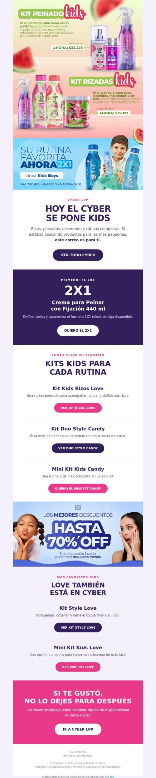 CYBER LPP: 2X1 + kits Kids para aprovechar ahora