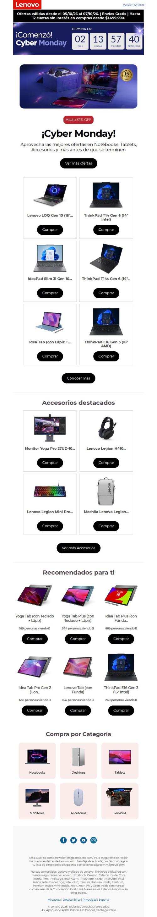 ¡Cyber Monday! ✨ Hasta 52% OFF + Hasta 12 Cuotas Sin Interés + Envío Gratis 📣