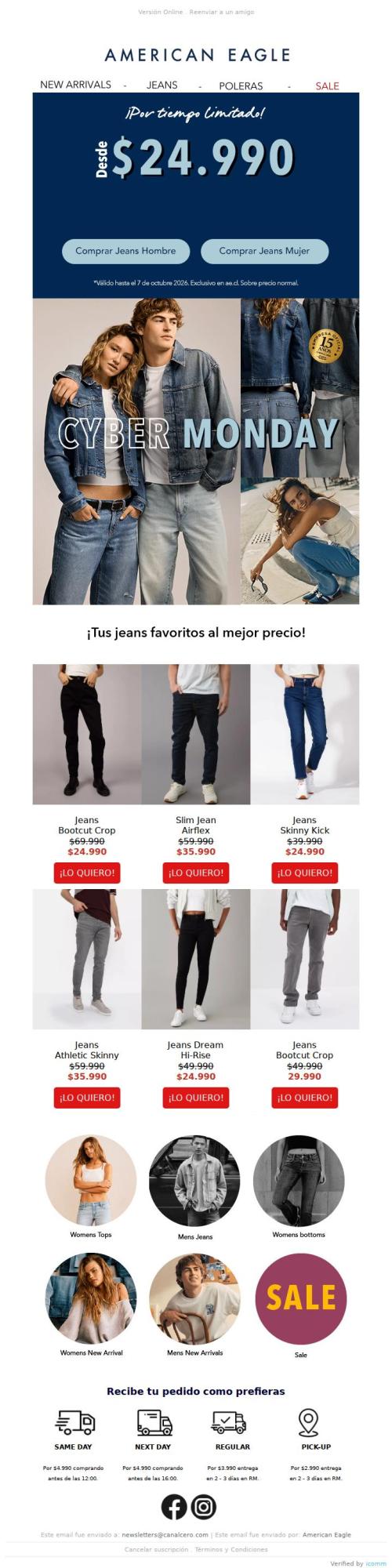 Jeans desde $24.990 👖 ¡solo por el Cyber! 