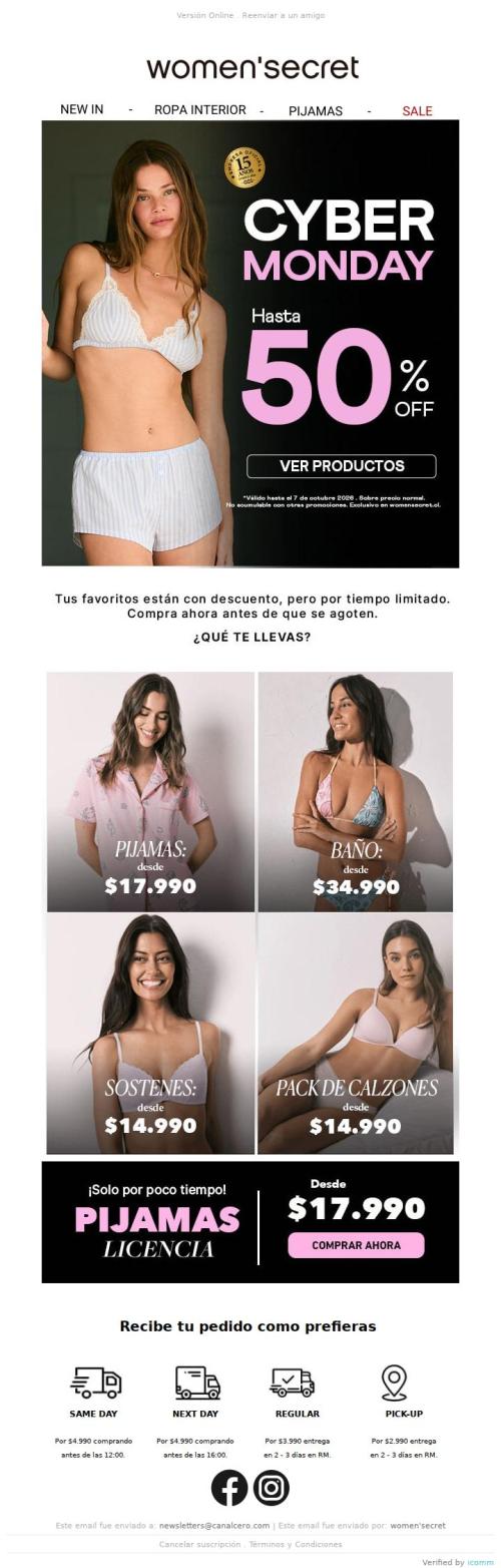✨ ¡CYBER MONDAY!! Hasta 50% OFF y tus favoritos con descuento 