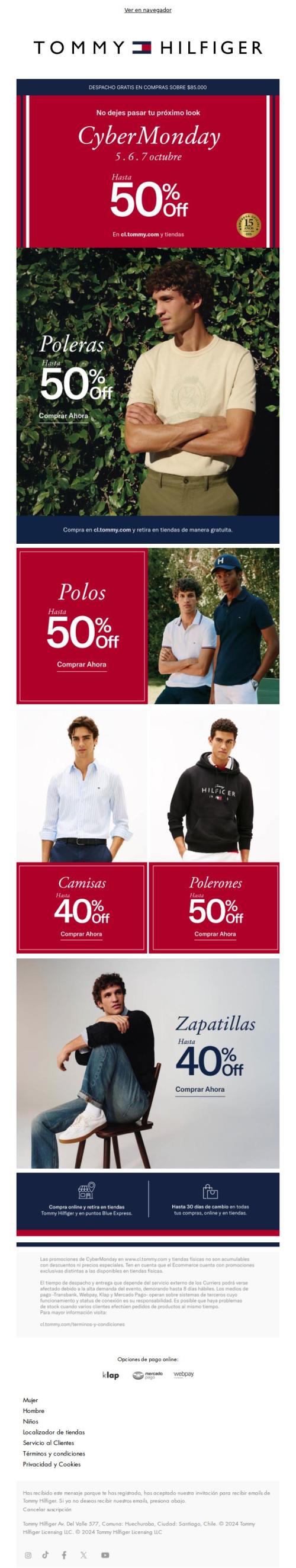 ⚡ Hasta 50% OFF: Renueva tu estilo en CyberMonday Tommy