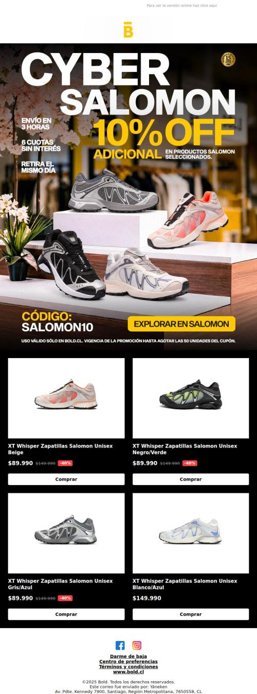 CYBER BOLD: 10% EXTRA EN SALOMON 🤯