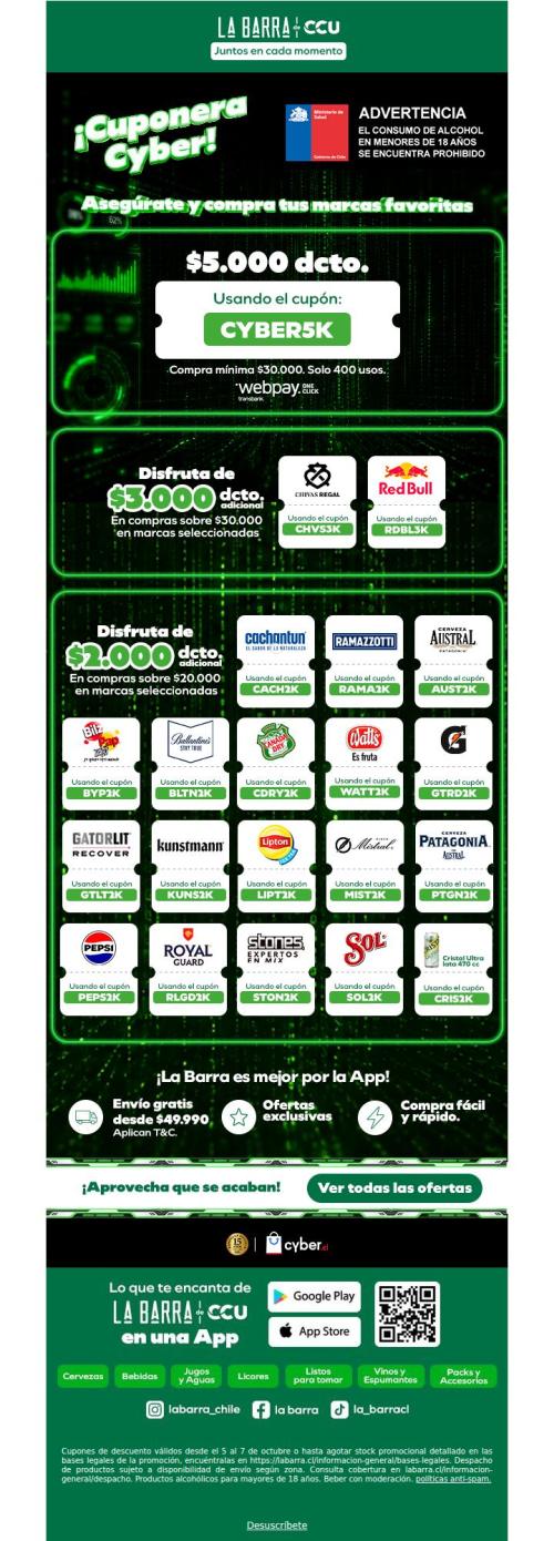 Cupones Cyber para tus marcas favoritas 🎟️