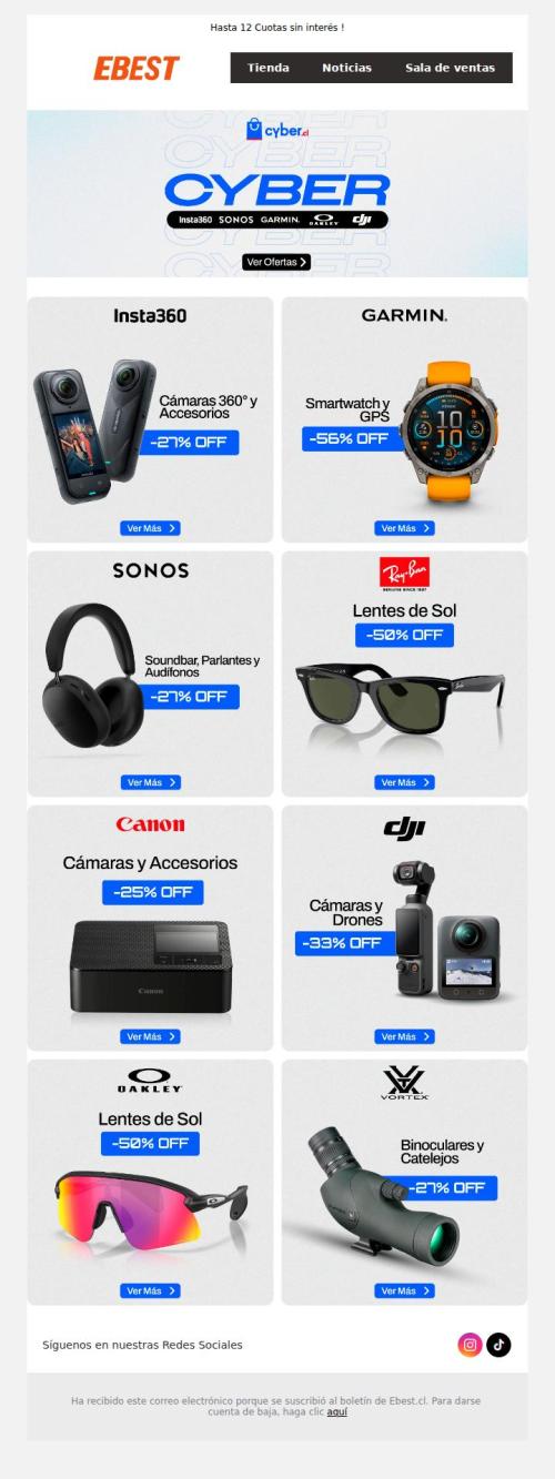 Fe de erratas| Cyber: Estas son las Ofertas más bkns - Hasta 12 cuotas sin interés