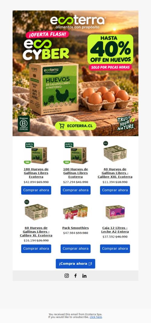 ¡OFERTA FLASH Hasta 40% OFF en Huevos 🤩!