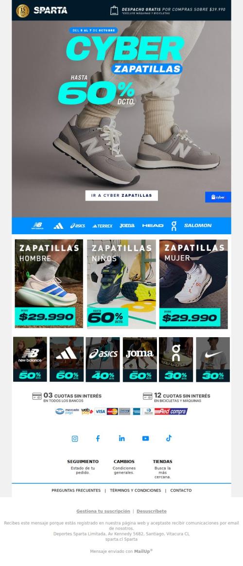 🚨 CYBER: Zapatillas desde $24.990 👟 ¡Corre por las tuyas!