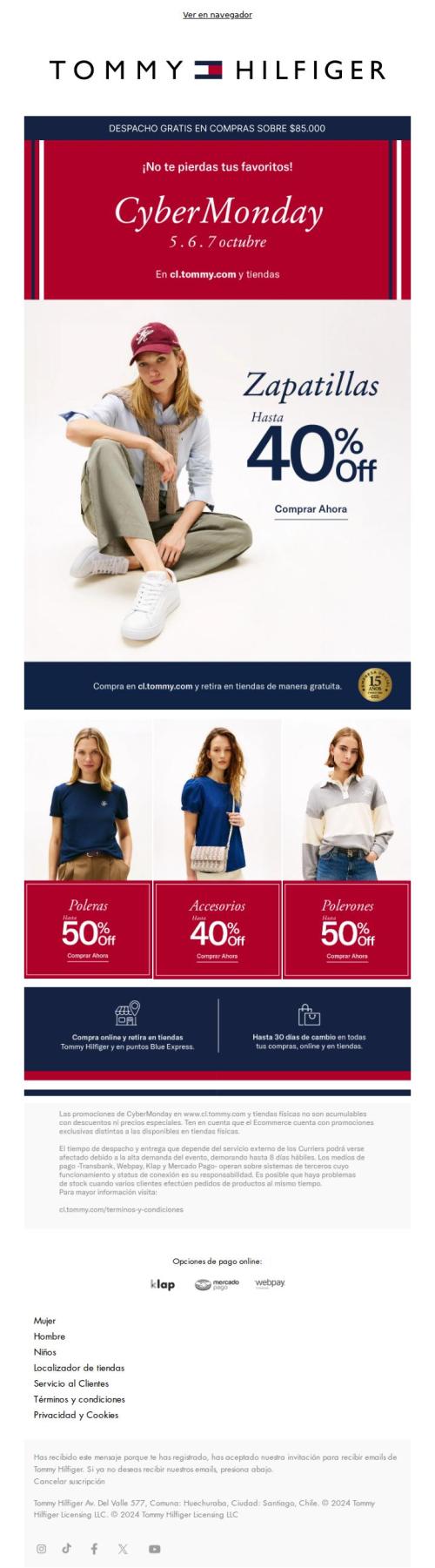 👀 ¡Hasta 50% OFF! Tu CyberMonday empieza con Tommy ❤️