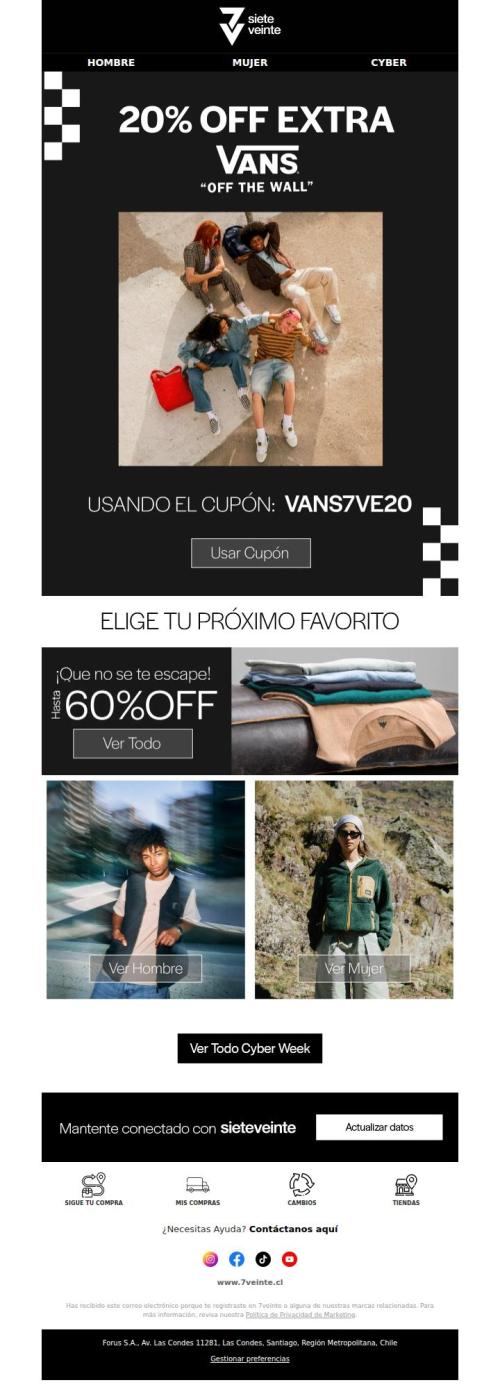 20% OFF extra en Vans