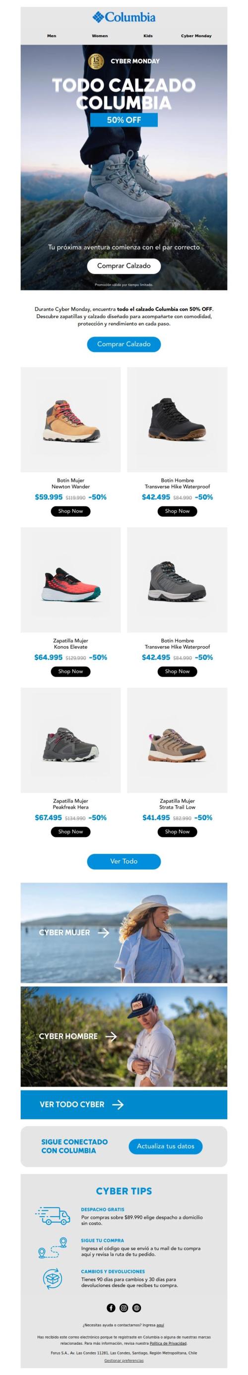 👟 Todo el calzado Columbia con 50% OFF