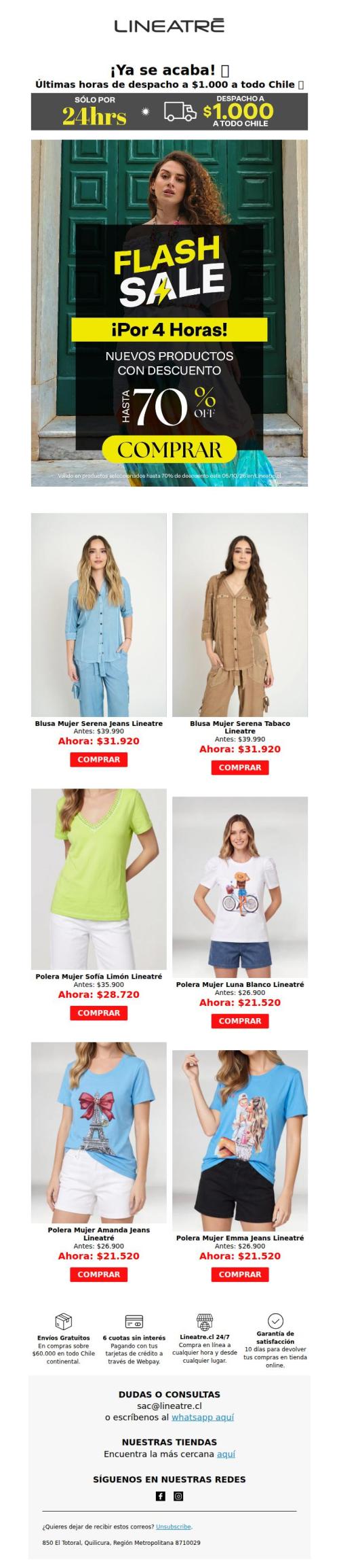 ¡Hasta 70% de descuento! Solo por pocas horas