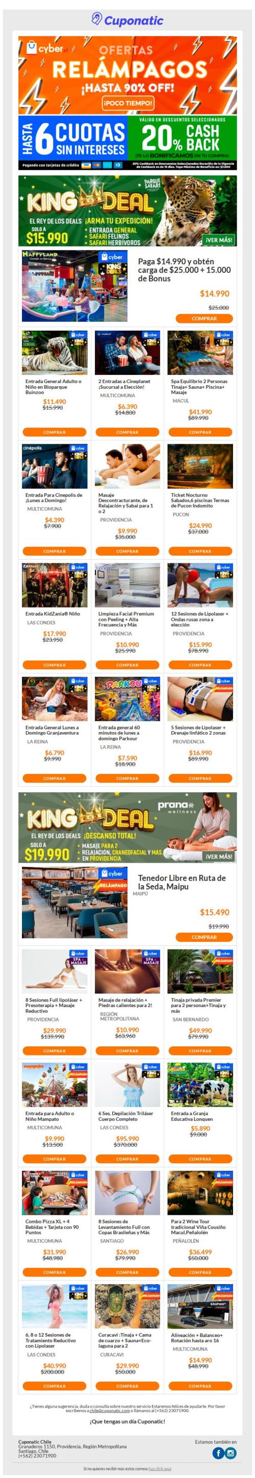 20% CASHBACK⚡Relámpagos del CYBER⚡KD Parque Safari $15.990 ♛ Masaje