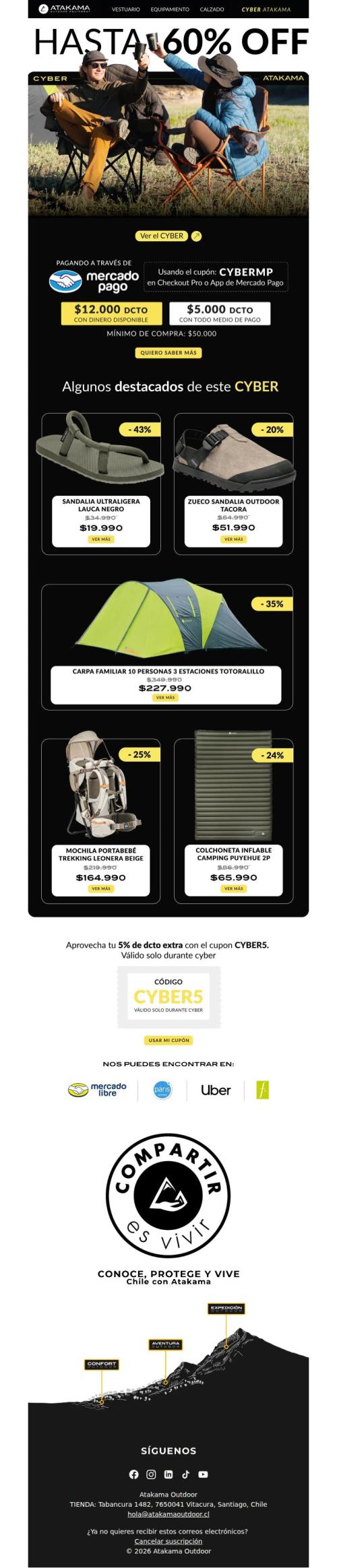 Cyber Atakama + hasta $12.000 de regalo 💛