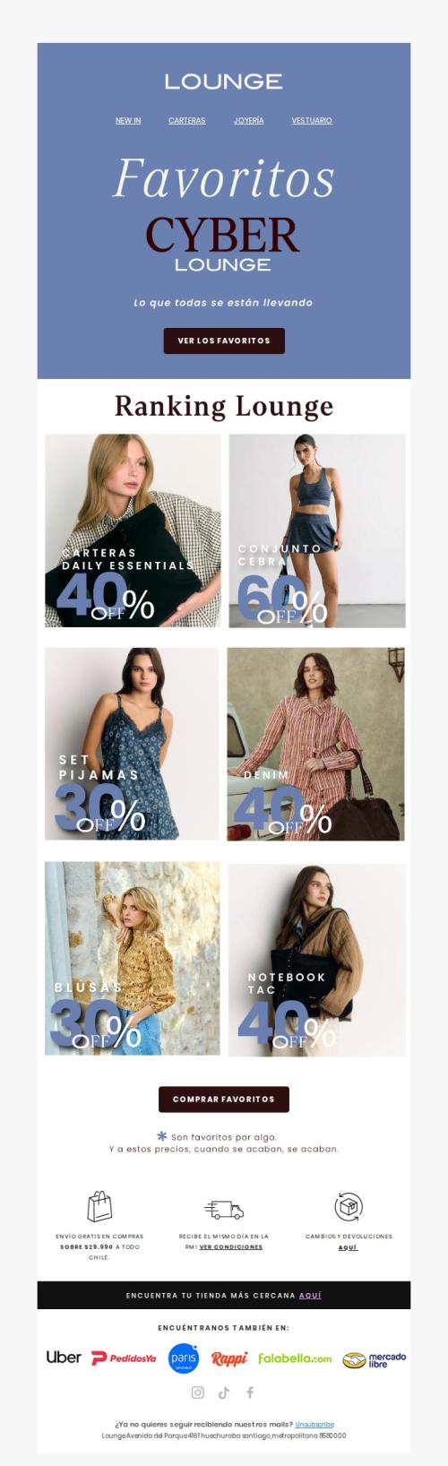 Los imperdibles del Cyber: 60%, 50% y 40%