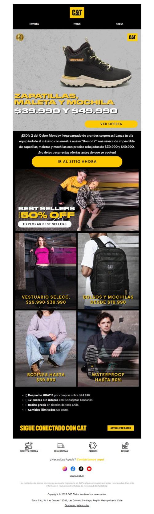 ¡BOMBITA DEL DÍA! Zapatillas, maletas y mochilas desde $39.990