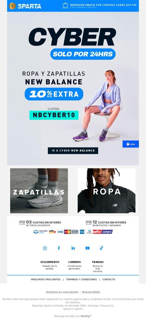 🔥 10% DCTO EXTRA en New Balance, Solo por 24 horas ⏰