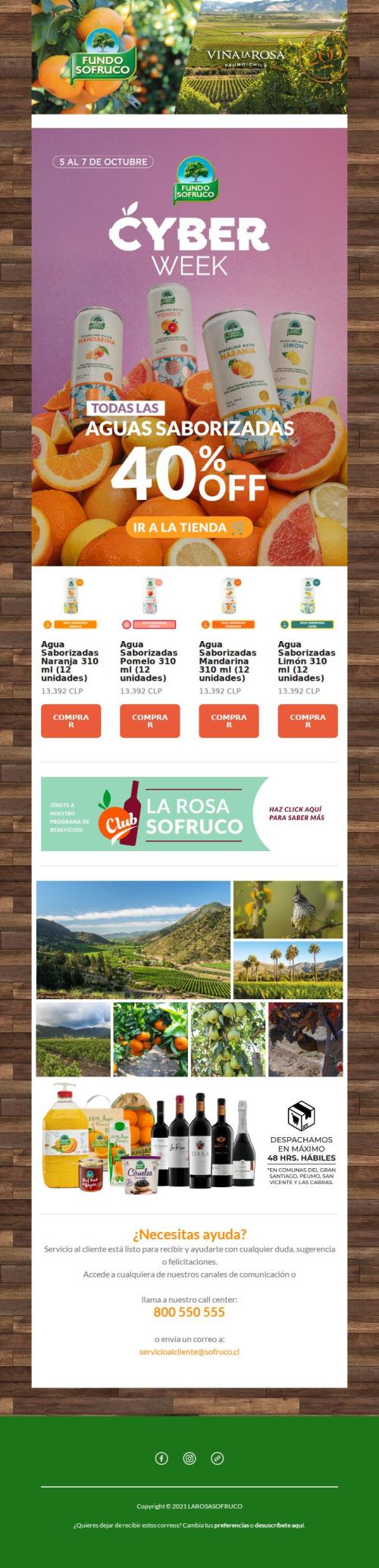 ⚡Alerta Cyberweek ⚡Todo aguas con 40% OFF🍊💦
