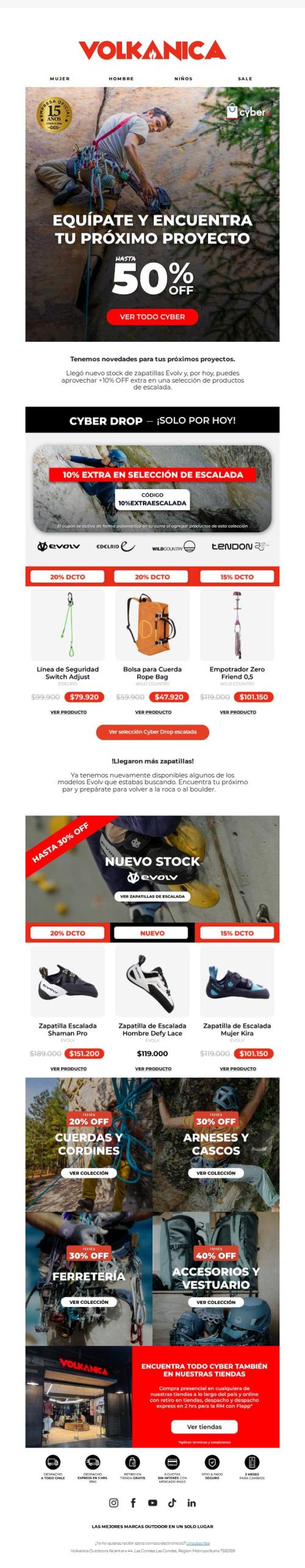 Nuevo stock Evolv + Cyber Drop de escalada 🧗