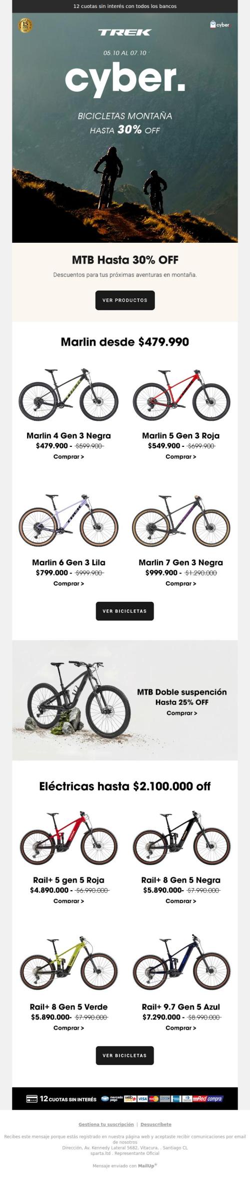 CYBER⛰️ Bicicletas MTB hasta 30% Dcto