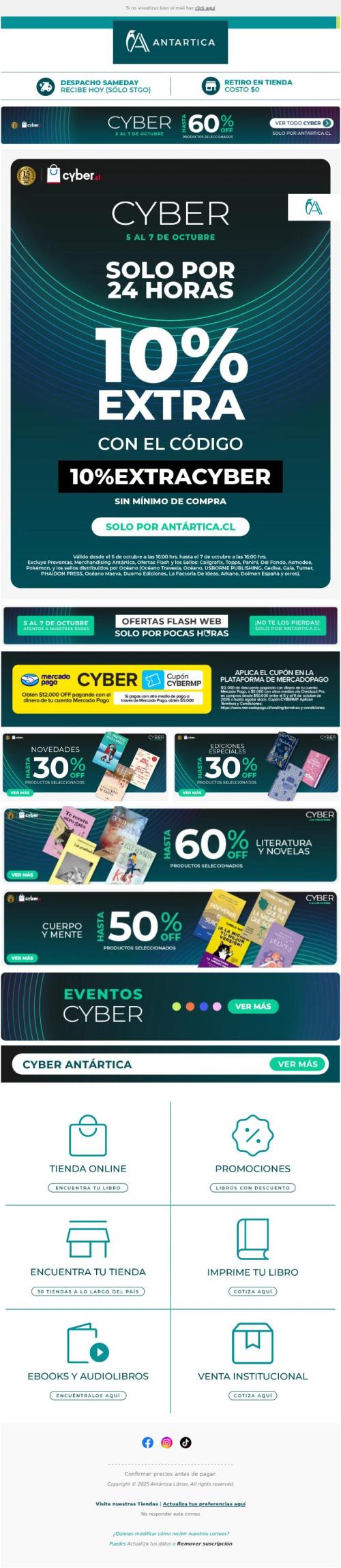 ¡Cupón 10% EXTRA en todo el sitio! 🎁 CYBER no para 🥰