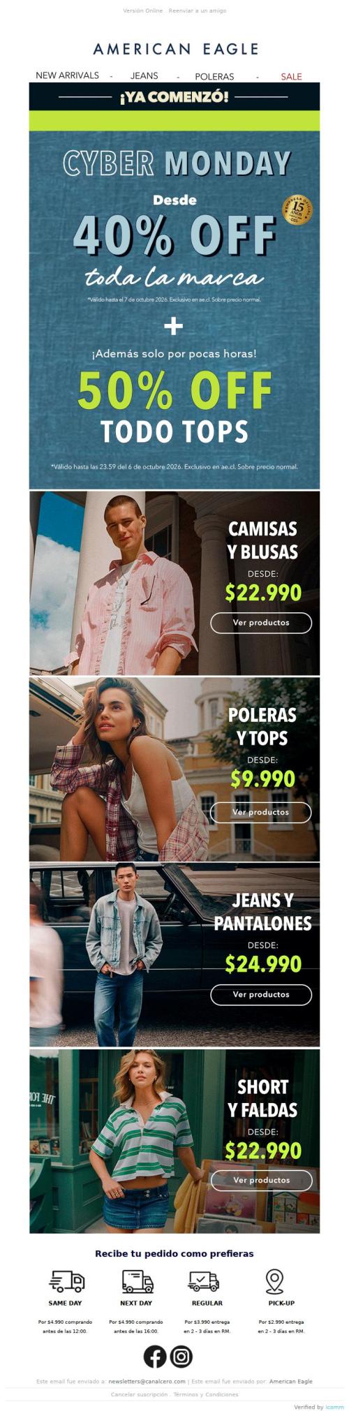 ⚡Poleras desde $9.990 + Jeans y Pantalones desde $24.990  