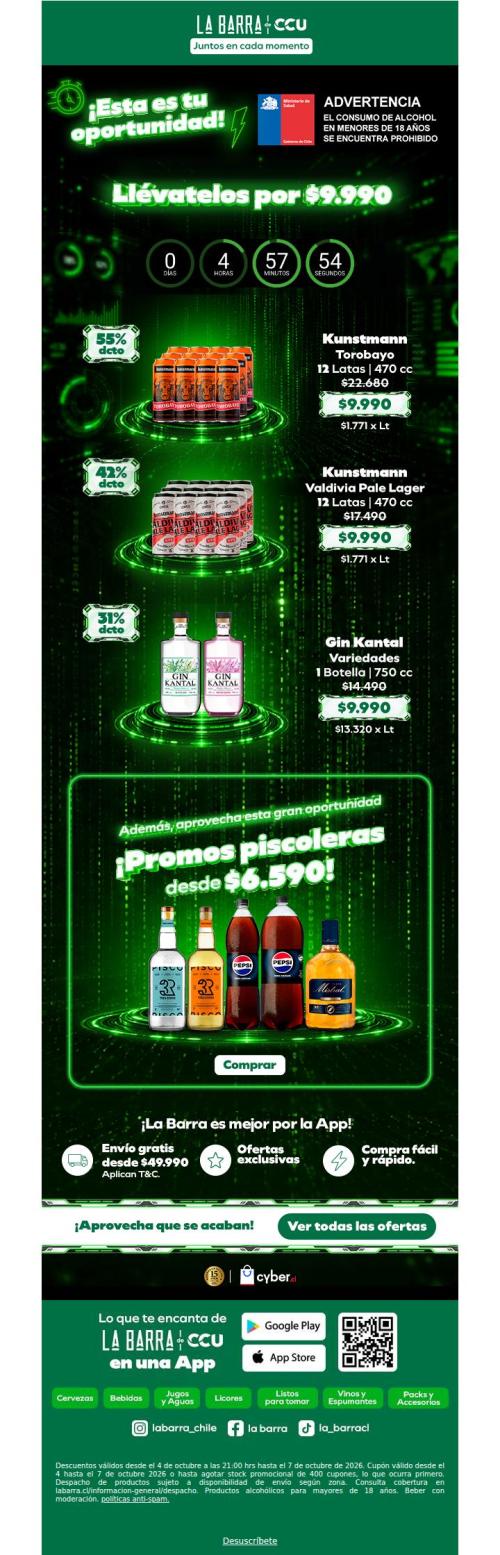 Ofertas Flash a $9.990 ¡Solo por hoy! ⚡