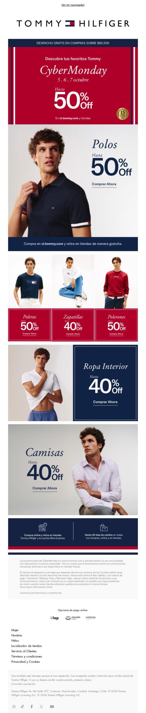 ✨👀 Hasta 50% OFF | Sigue el CyberMonday en Tommy Hilfiger
