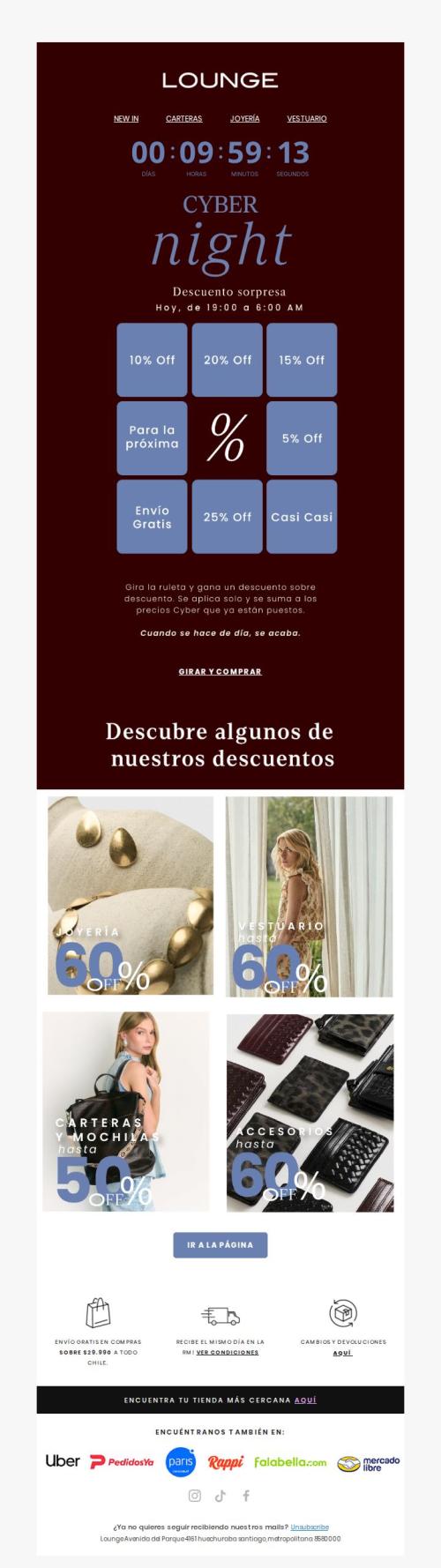 Esta noche: gira y gana descuento sobre descuento