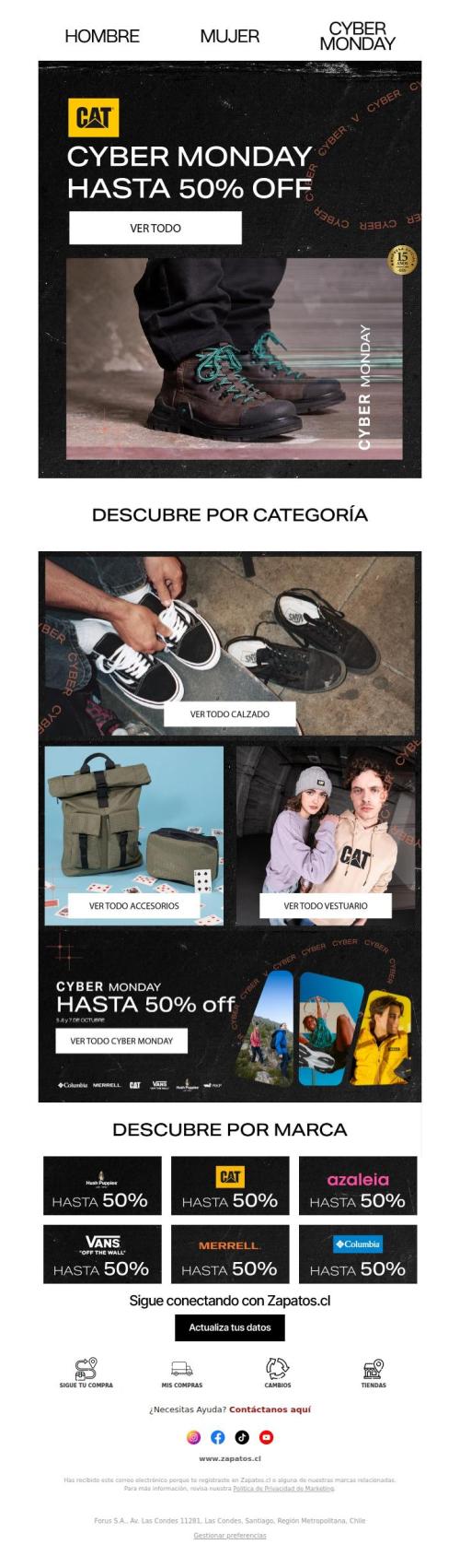 ¡Hasta 50%! off seguimos en Cyber Monday