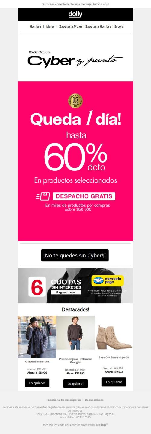[Nombre] solo queda 1 día de Cyber!