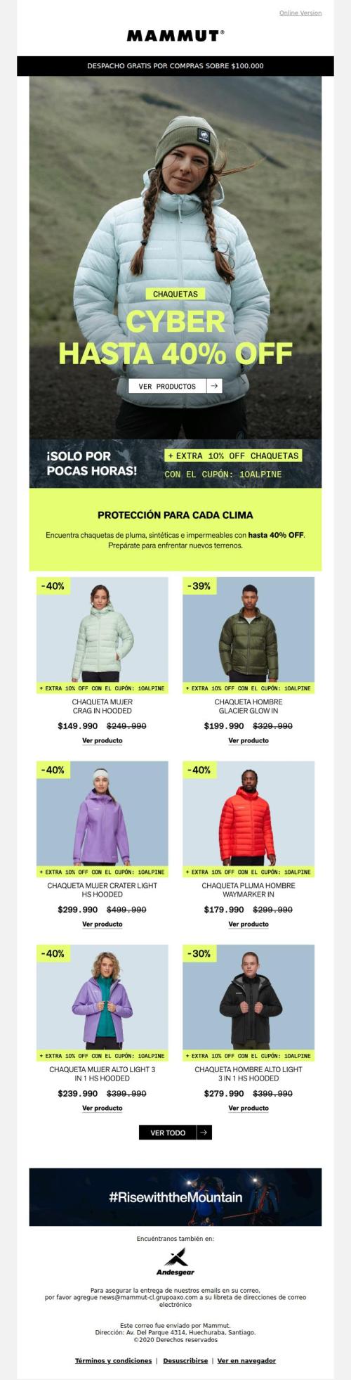 Chaquetas para explorar con hasta 40% OFF 🏔️