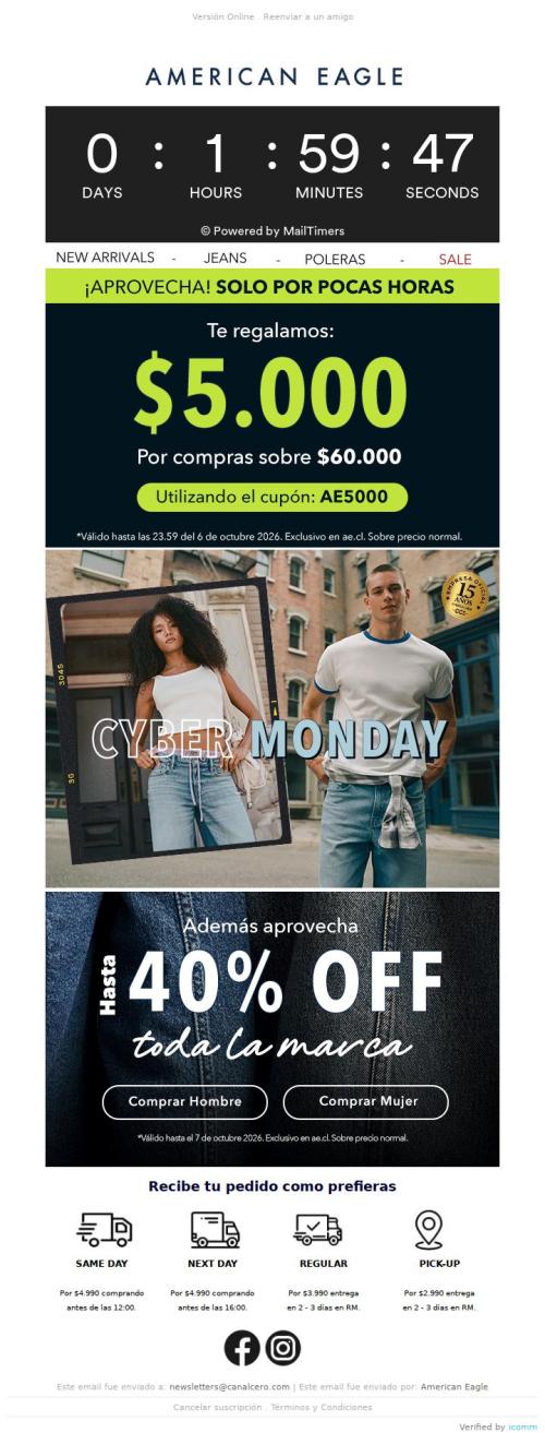 🎁 ¡Te regalamos $5.000 en tu compra de hoy!  + Hasta 40% OFF en toda la marca. 