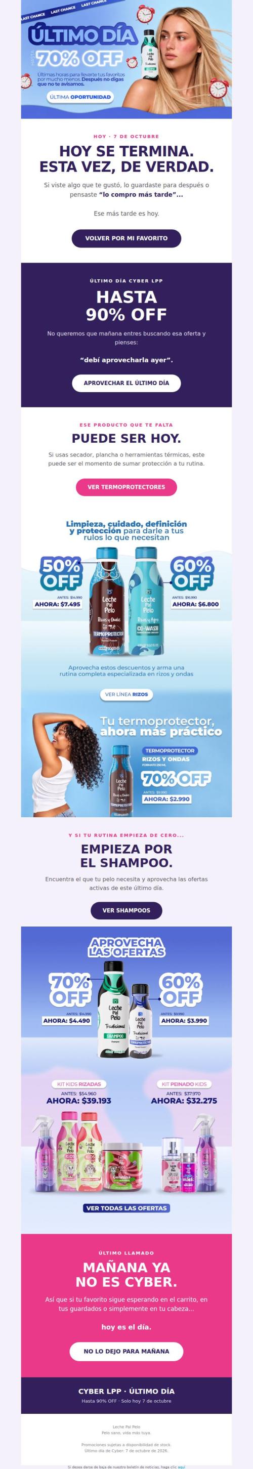 Hoy se termina 💜 Último día de CYBER LPP