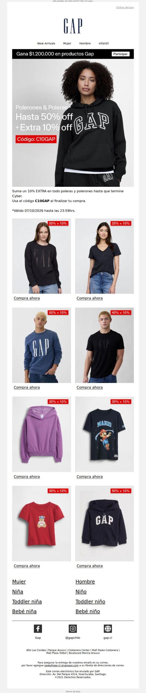 Poleras & Polerones: 10% EXTRA 🤩