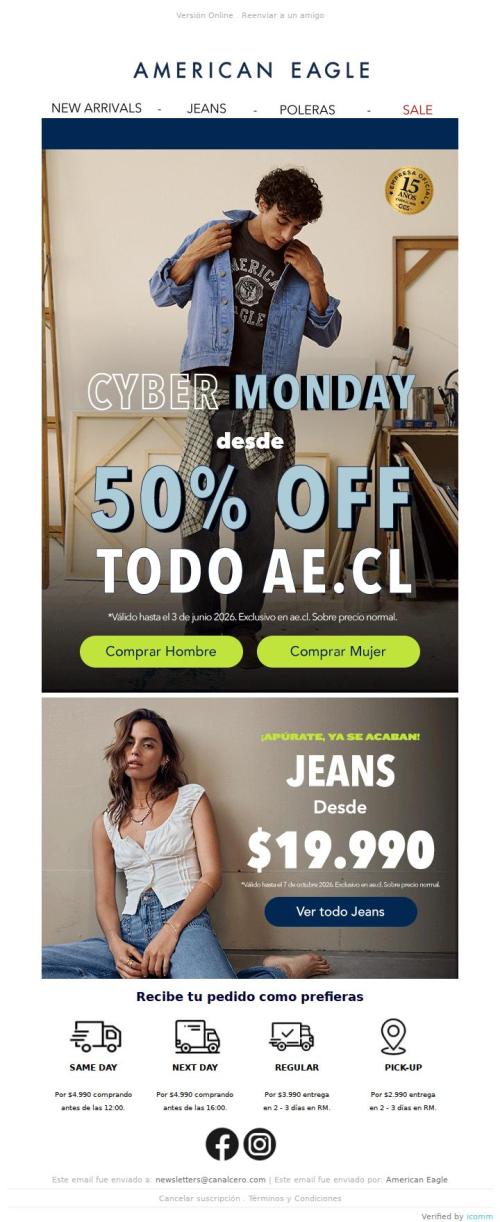 🔥 ¡ÚLTIMO DÍA! Desde 50% OFF en todo + Jeans a $19.990 