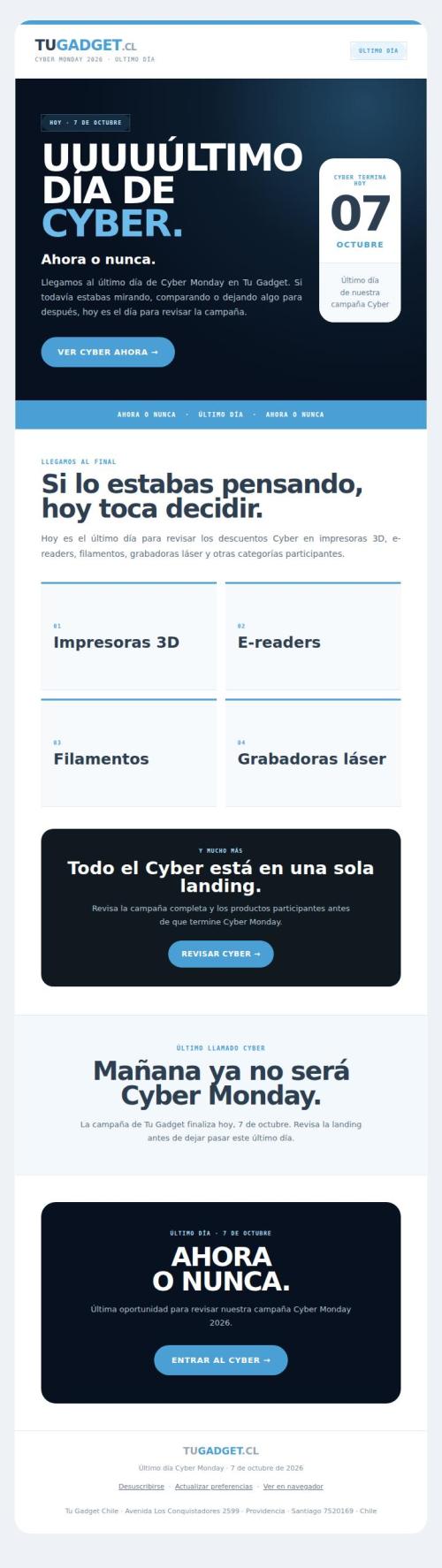 🚨 UUUUÚLTIMO DÍA CYBER: ahora o nunca