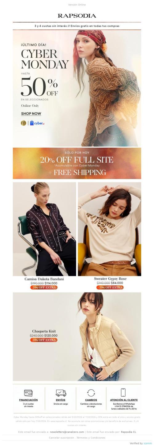 ¡ÚLTIMO DÍA! 💥 Hasta 50% OFF + 20% OFF Full Site